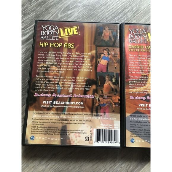 2 Yoga Booty Ballet workout exercise fitness DVD lot Hip hop abs & Cardio Cabare - Picture 7 of 10